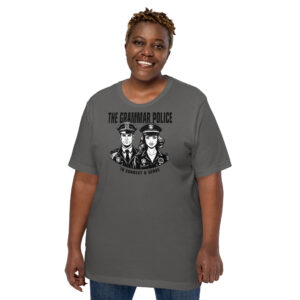Grammar Police Partners Tee — Cool Colors, Front Print