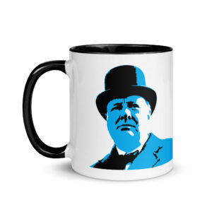 Winston Churchill Quote Mug — Black Interior, 11 oz